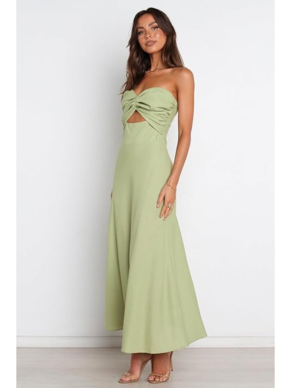 Petal & Pup Light Green Linen/Cotton Maxi Dress